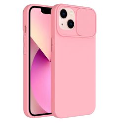   Slide Case iPhone 13 Pro szilikon hátlap, tok, világos rózsaszín