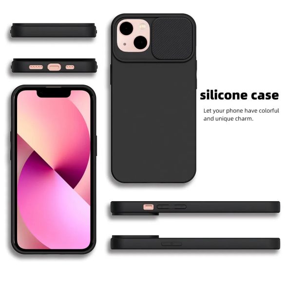 Slide Case Samsung Galaxy A13 4G szilikon hátlap, tok, fekete