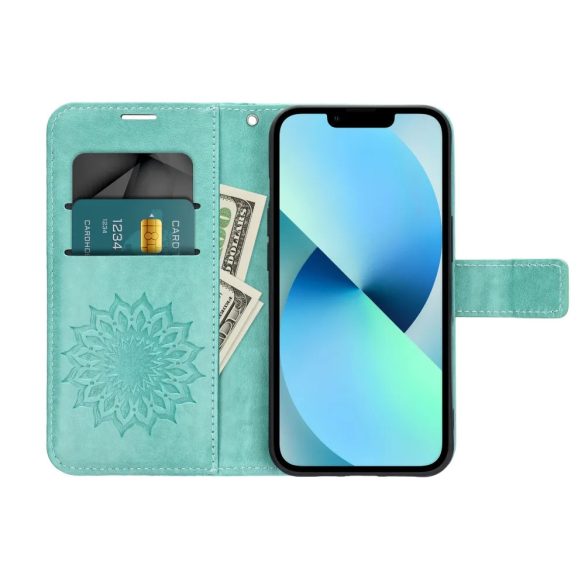 Mezzo Mandala iPhone 11 oldalra nyíló tok, mentazöld