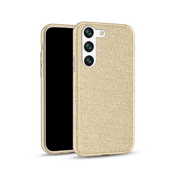 Glitter 3in1 Case Samsung Galaxy S23 Ultra hátlap, tok arany