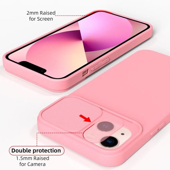 Slide Case iPhone 11 szilikon hátlap, tok, világos rózsaszín