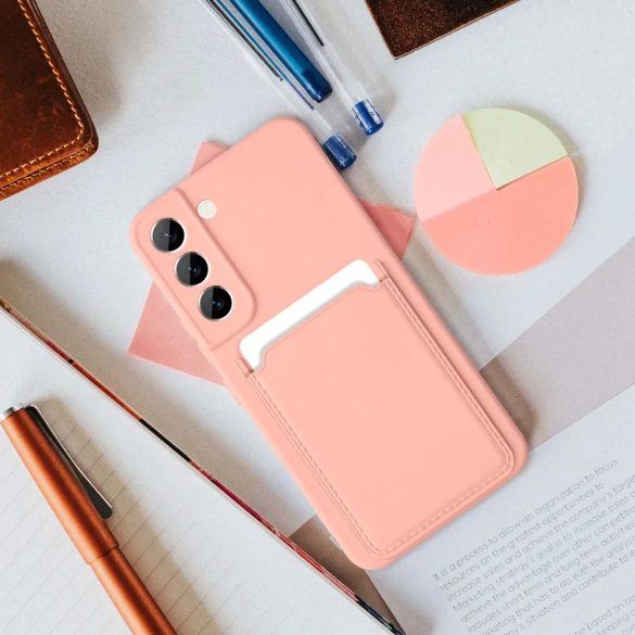 Card Case Silicone Samsung Galaxy A54 5G hátlap, tok, rózsaszín