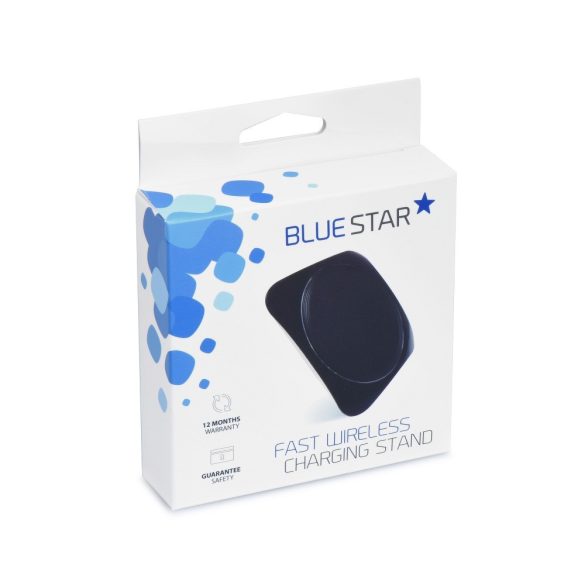 Blue Star Wireless Qi Charger, univerzális asztali vezeték nélküli töltő, 2A, 10W, fekete