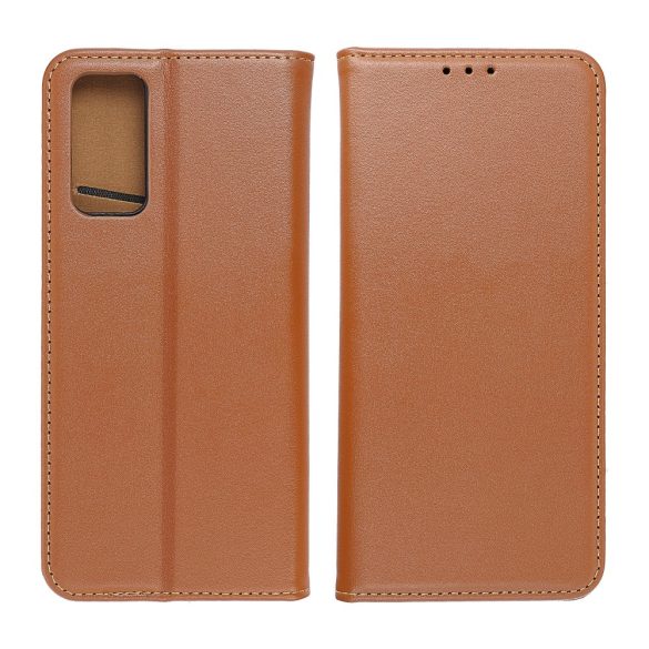 Genuine Leather Smart Pro iPhone 13 Pro eredeti bőr oldalra nyíló tok, barna