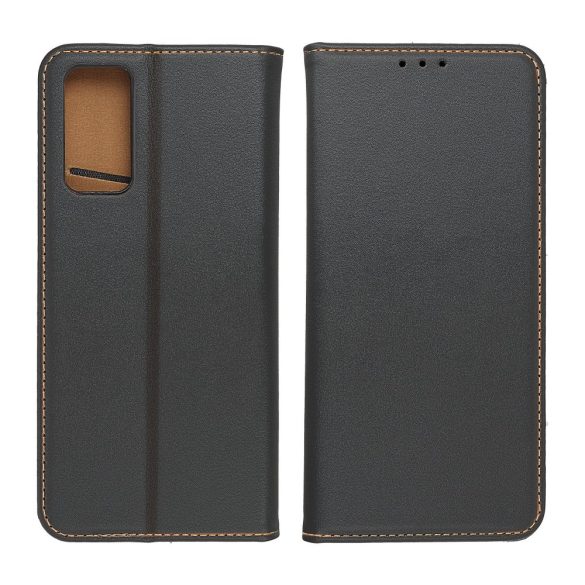 Genuine Leather Smart Pro iPhone 13 Pro Max eredeti bőr oldalra nyíló tok, fekete