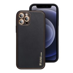   Forcell Leather Case iPhone 13 Pro Max műbőr hátlap, tok, fekete