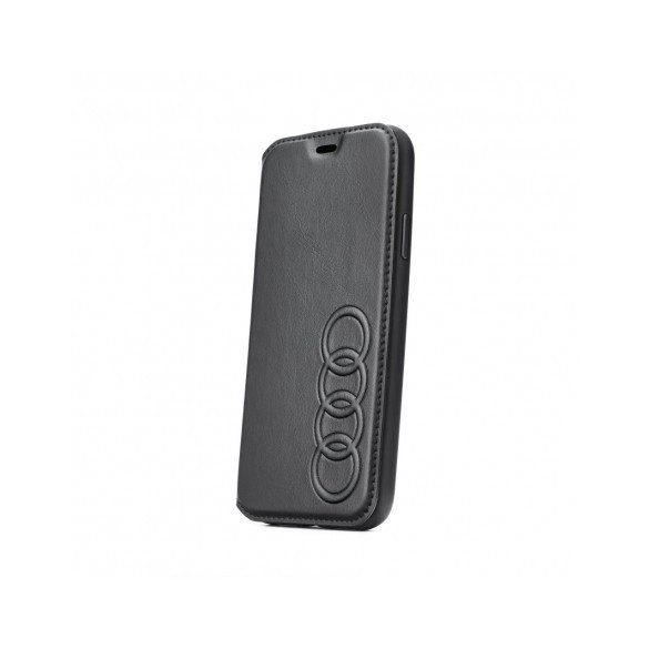 Audi Leather Folio Case iPhone X/Xs oldalra nyíló tok, fekete