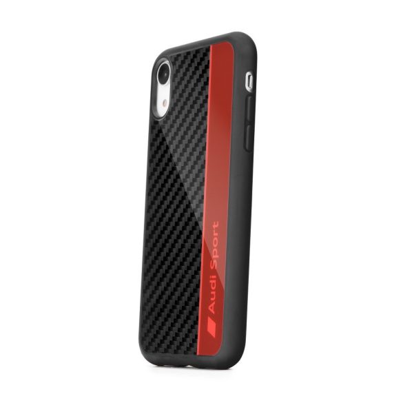 Audi Carbon Fibre Case iPhone Xs Max hátlap, tok, piros