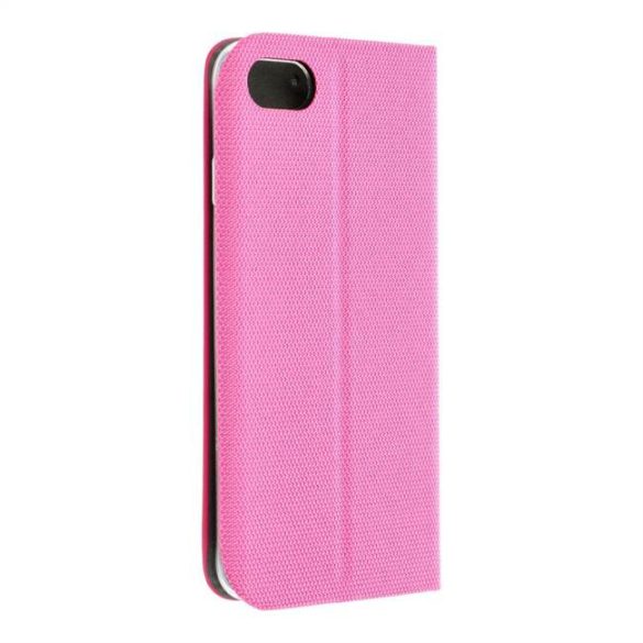 Smart Senso iPhone 7/8/SE (2020) oldalra nyíló tok, rózsaszín