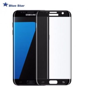 Blue Star Samsung Galaxy S7 Edge 3D teljes kijelzős edzett üvegfólia (tempered glass) 9H keménységű, tokbarát, fekete