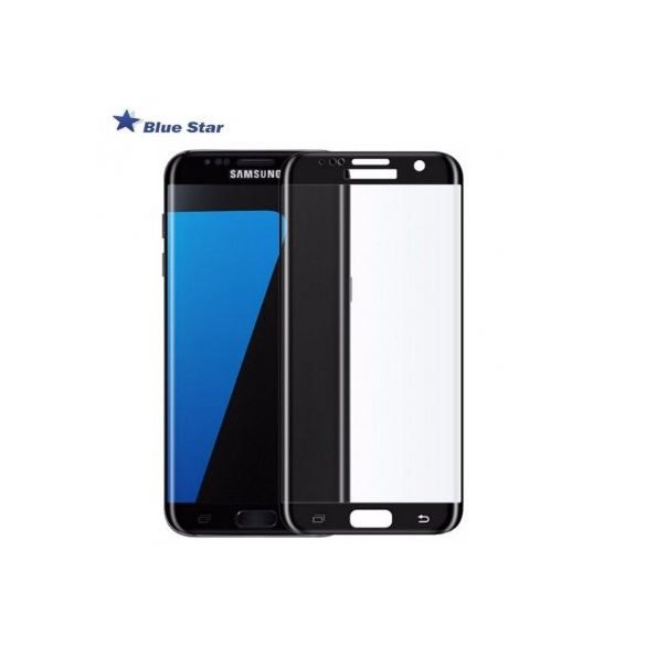 Blue Star Samsung Galaxy S7 Edge 3D teljes kijelzős edzett üvegfólia (tempered glass) 9H keménységű, tokbarát, fekete