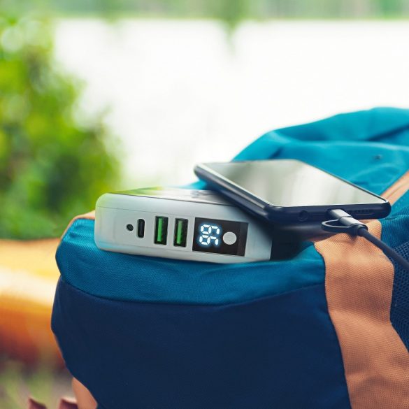 Forcell 4in1 Travel Set multifunkciós hordozható külső akkumlátor és vezeték nélküli töltő USB/USB-C, 8000mAh, fehér