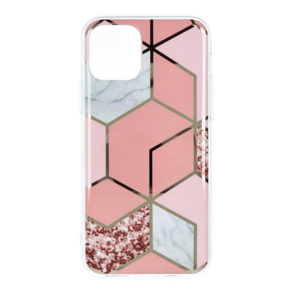 Marble Cosmo iPhone 12 Pro Max márvány mintás, hátlap, tok, rózsaszín