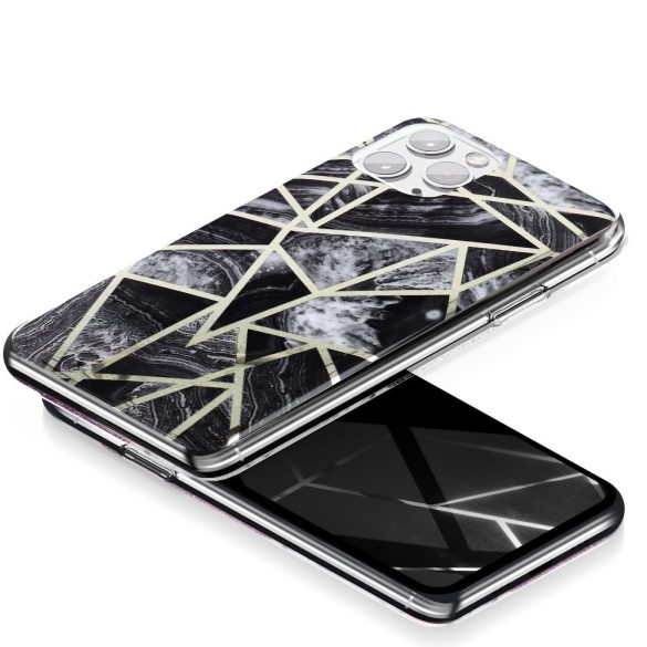 Marble Cosmo Xiaomi Redmi 9A márvány mintás, hátlap, tok, fekete