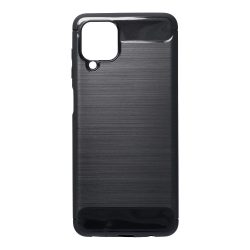 Carbon Case Flexible Samsung Galaxy A12 hátlap, tok, fekete