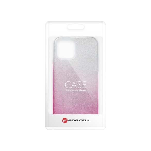 Glitter 3in1 Case Samsung Galaxy A12 hátlap, tok, ezüst-rózsaszín
