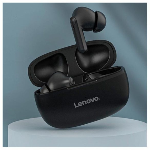 Lenovo HT05 Bluetooth headset akkumulátoros töltő tokkal, fekete