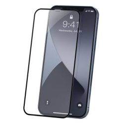   iPhone 12/12 Pro 5D Full Glue teljes kijelzős edzett üvegfólia, 9H keménységű, fekete