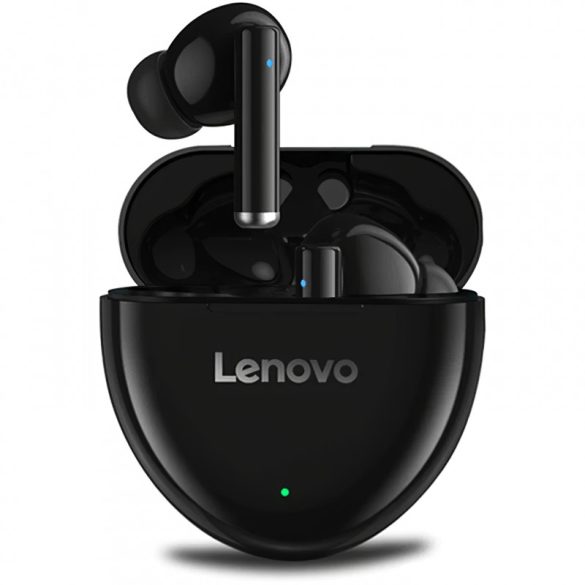 Lenovo HT06 Bluetooth headset akkumulátoros töltő tokkal, fekete