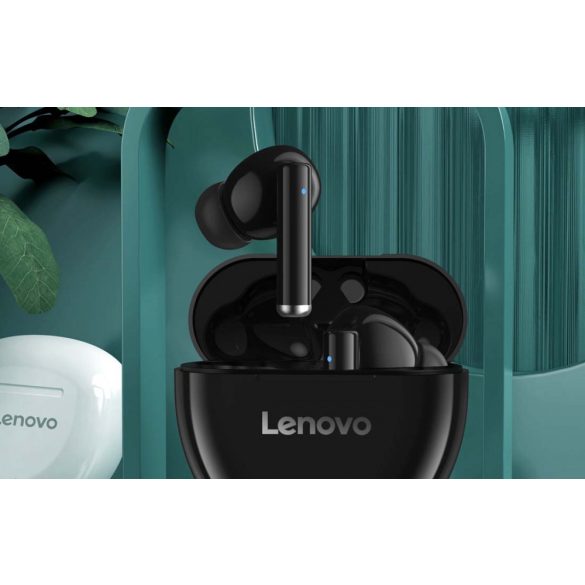 Lenovo HT06 Bluetooth headset akkumulátoros töltő tokkal, fekete
