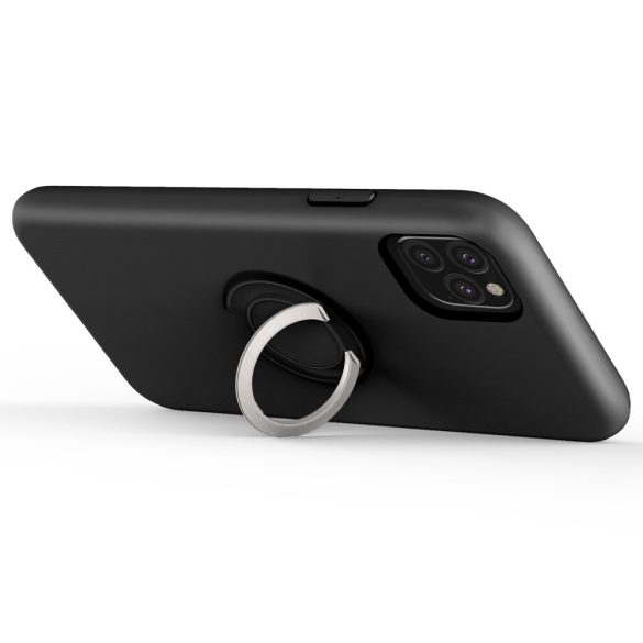 ZIZO REVOLVE Series iPhone 11 Pro Max ütésálló hátlap, tok, selfie gyűrűvel, fekete