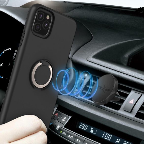 ZIZO REVOLVE Series iPhone 11 Pro Max ütésálló hátlap, tok, selfie gyűrűvel, fekete