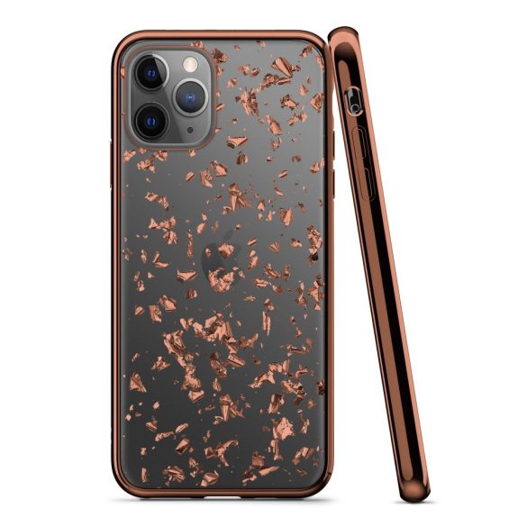 Zizo Refine Slim Clear Case iPhone 11 Pro ütésálló hátlap, tok, rozé arany