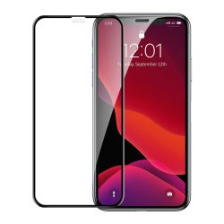   Baseus 2db 3D Full Screen Tempered Glass iPhone 11/XR 0,23mm, edzett üvegfólia, törésálló kerettel, 9H keménységű, fekete