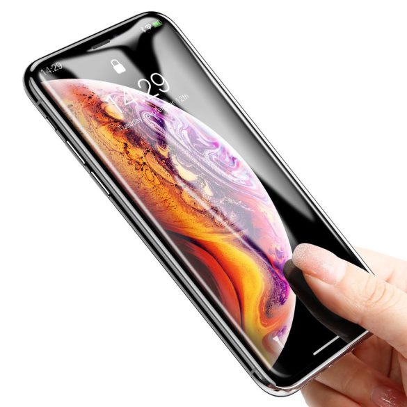 Baseus Rigid-edge 3D Tempered Glass iPhone 11 Pro Max/Xs Max 0.3mm teljes kijelzős edzett üvegfólia, 9H keménységű, fekete