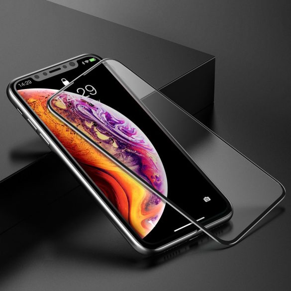 Baseus Rigid-edge 3D Tempered Glass iPhone 11 Pro Max/Xs Max 0.3mm teljes kijelzős edzett üvegfólia, 9H keménységű, fekete