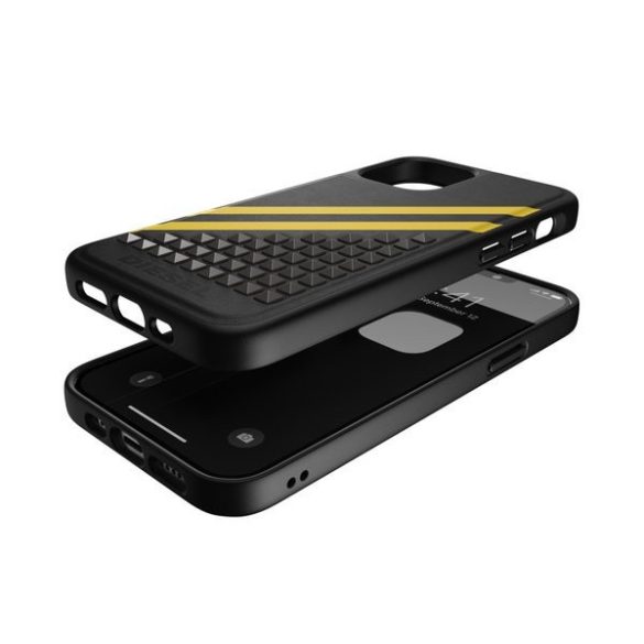 Diesel Moulded Case Leather Studs and Strifor iPhone 12/12 Pro hátlap, tok, fekete