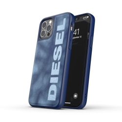   Diesel Moulded Case Bleached Denim iPhone 12/12 Pro hátlap, tok, sötétkék