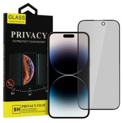   iPhone 15 Plus Privacy Glass betekintés védett 5D Full Glue teljes kijelzős edzett üvegfólia (tempered glass) 9H keménységű, fekete