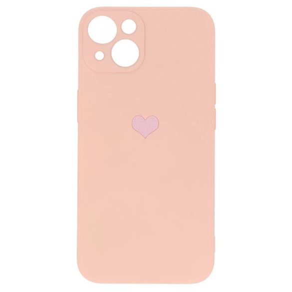 Vennus Silicone Heart Case iPhone 12 Pro hátlap, tok, rózsaszín