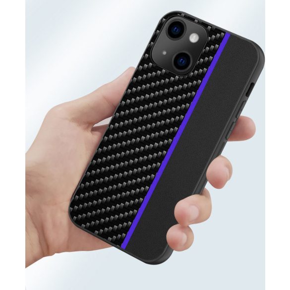 Carbon Case Blue Stripe Xiaomi Redmi Note 10 Pro/Note 10 Pro Max hátlap, tok, fekete