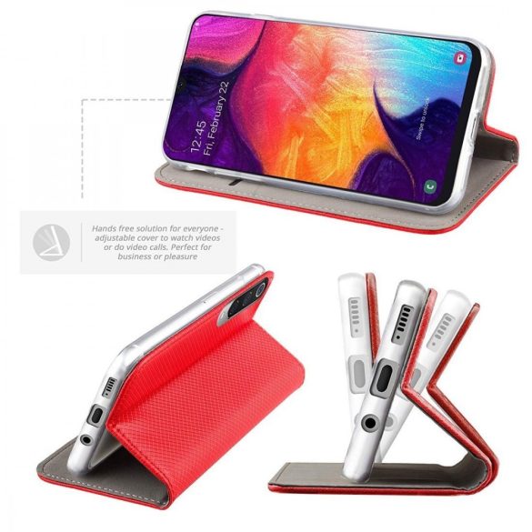 Smart Magnet Samsung Galaxy Xcover 5 oldalra nyíló tok, piros