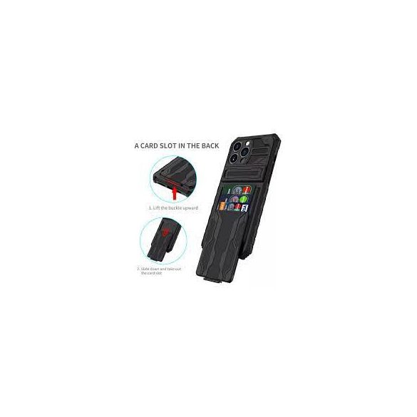 Combo Case iPhone 12 Pro ütésálló hátlap, tok, fekete