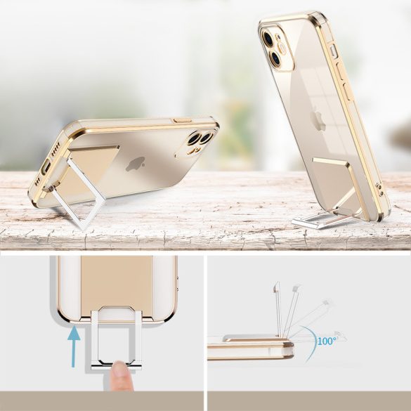 Kickstand Luxury Case iPhone 13 hátlap, tok, lila