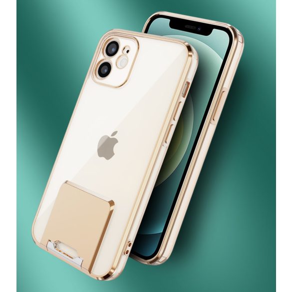 Kickstand Luxury Case iPhone 13 hátlap, tok, arany
