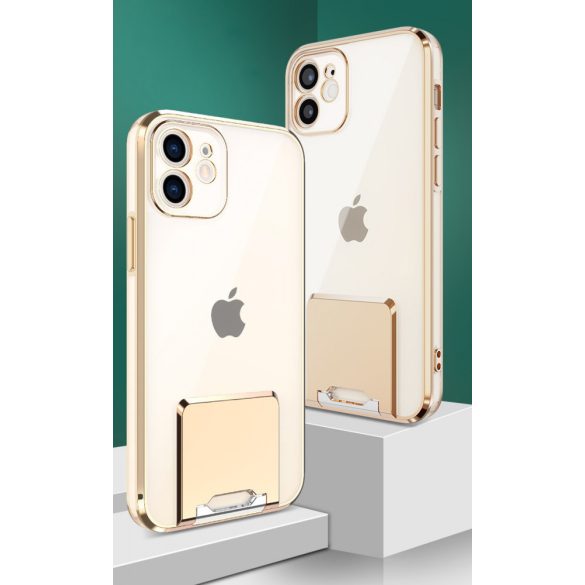 Kickstand Luxury Case iPhone 13 hátlap, tok, arany