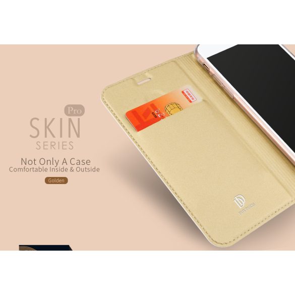 Dux Ducis Skin Pro Samsung Galaxy S22 Ultra oldalra nyíló tok, arany