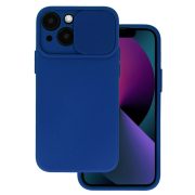 Silicone Camshield iPhone 11 hátlap, tok, sötétkék