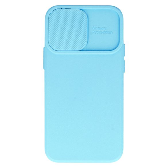 Silicone Camshield iPhone 14 Pro hátlap, tok, világoskék