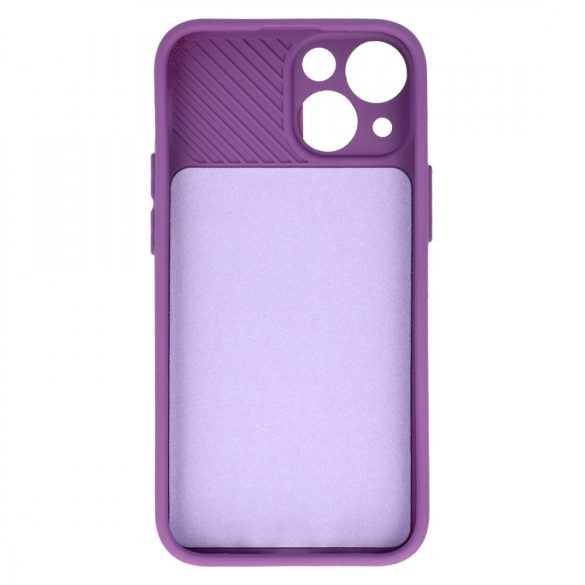 Silicone Camshield iPhone 14 Pro Max hátlap, tok, lila