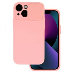   Silicone Camshield iPhone 14 Pro Max hátlap, tok, rózsaszín