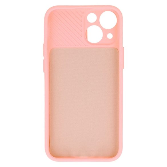 Silicone Camshield iPhone 14 Pro Max hátlap, tok, rózsaszín
