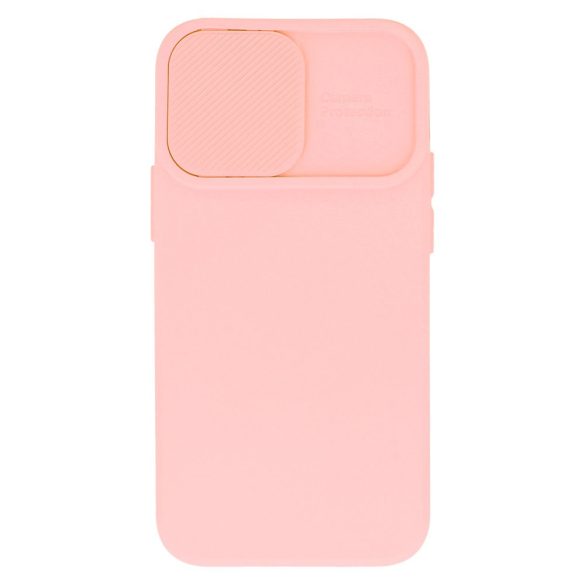 Silicone Camshield iPhone 14 Pro Max hátlap, tok, rózsaszín