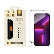   iPhone 14 Pro 5D Full Glue teljes kijelzős edzett üvegfólia (tempered glass) 9H keménységű, fekete