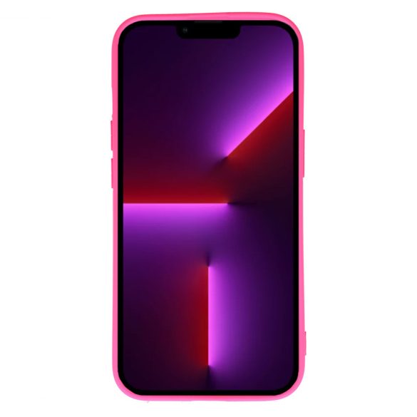Vennus Silicone Heart Case iPhone 14 hátlap, tok, pink
