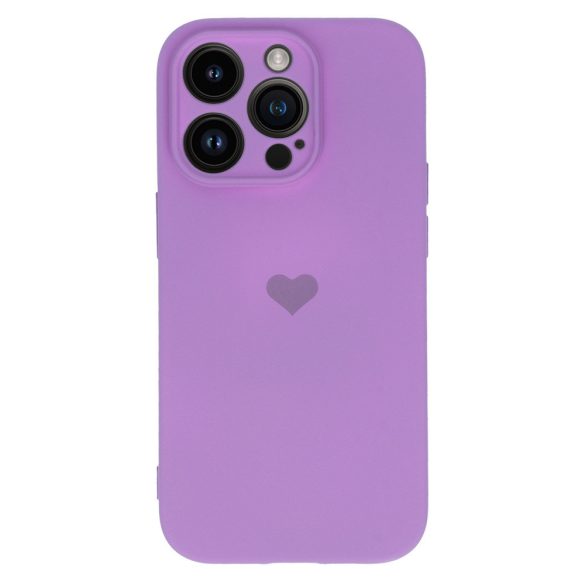 Vennus Silicone Heart Case iPhone 14 Pro Max hátlap, tok, lila